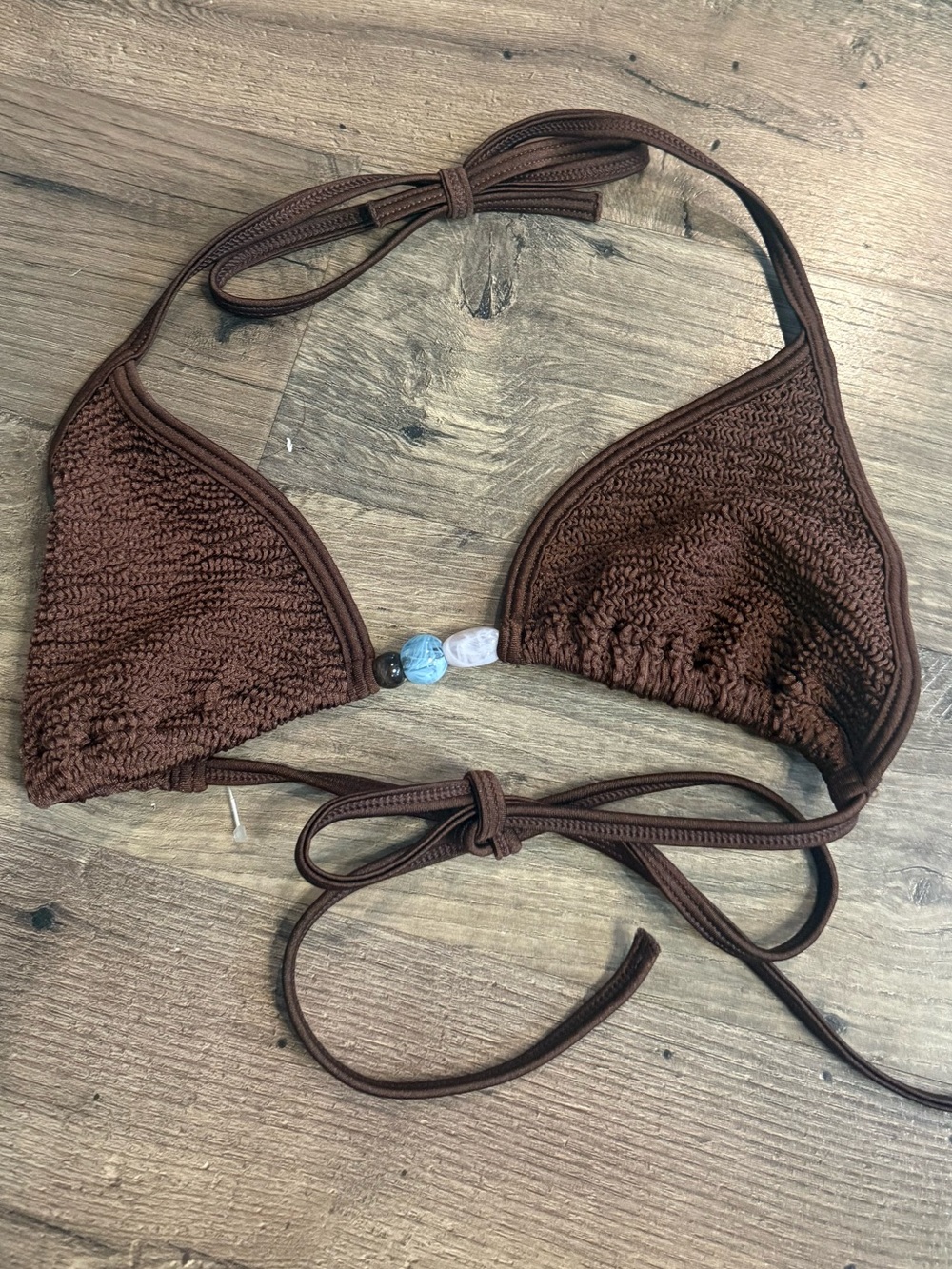 Hunza G NEW Gina embellished bikini top - Picture 3 of 4